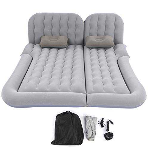Back Seat Mattress Airbed, Adjustable Car Inflatable Car Back Seat Mattress with A Storage Bag for Home Outdoor Camping (grey)