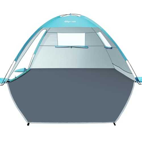 Glymnis Beach Tent 2-3 Person, Large Beach Tents Shelters Portable for Adults UV Protection Sun Shelter Lightweight Shade for Beach, Garden, Picnic