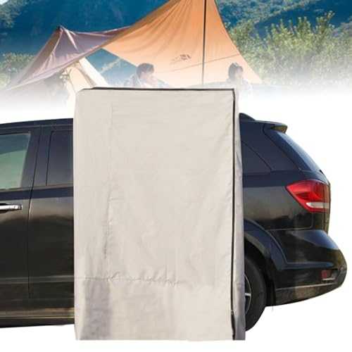 ExoticaBlend Shower Awning Tent with Roof, Vehicle Side Shower Room LED Light, Camping Privacy Shelter Restroom Bathroom, Waterproof Storage,100x100x200cm
