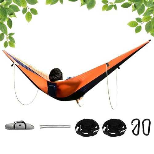 Hammocks for Outside - Outdoor Hiking Hammock,Portable Camping Hammock, Nylon Hammock, Outdoor Hammock Nylon, Dual Support