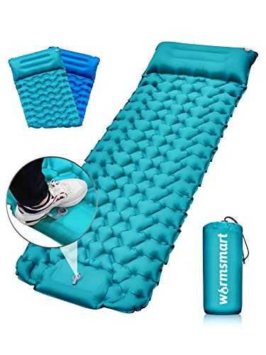 warmsmart Self Inflating Camping Mat, Widen & Thicken Sleeping Pad with Built-in Pump, Compact & Lightweight Sleeping Mat with Pillow, Portable Inflatable Camping Mattress for Outdoor Backpack Hiking