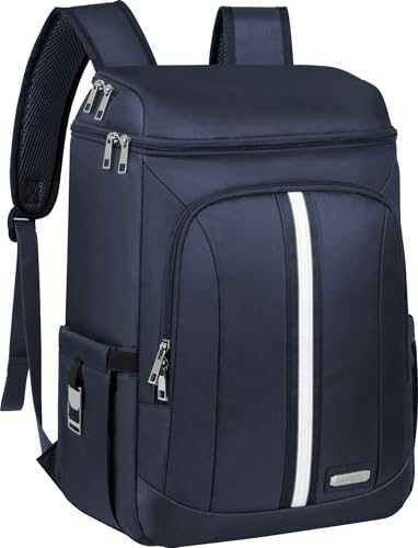 LTINVECK Cooler Backpack,2 Insulated Compartments Backpack Cooler Leakproof Double Deck Soft Lightweight Thermal Cooler Lunch Box Bag for Men Women,Blue