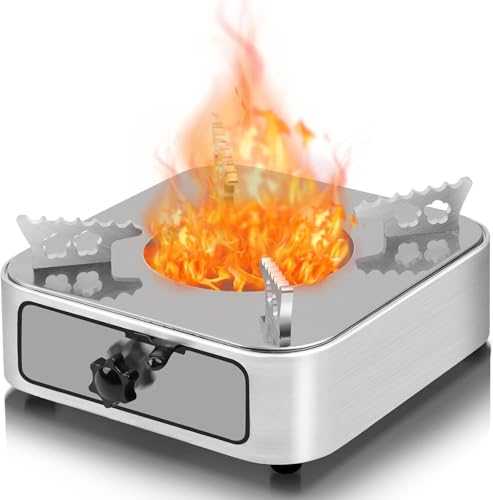 Portable Camping Stove,Mini Alcohol Stove, Solid Fuel Camping Stove,Adjustable Firepower Drawer Camping Cooking Stove Burner Stove for Barbecue Hotpot Picnic Outdoors Cooking