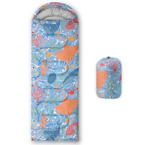 Smell Sunshine Kids Sleeping Bag for Boys Girls,Western Cowboy Print-Lightweight Warm Portable Outdoor Indoor-Waterproof Cold Weather Resistant Sleeping Bag for Camping Hiking