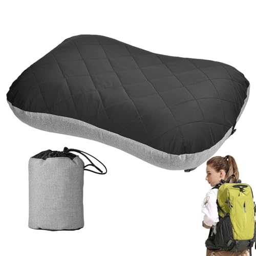 Inflatable Pillow for Sleeping, Camping Pillow, Portable Blow-Up Camp Pillow, Compressible, Washable Backpack Cushion with Ergonomic Design for Comfortable Neck and