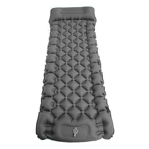 Loboo Idea Camping Sleeping Pad with Built-in Pump, Self-Inflating Sleeping Mats For Camping, Sleeping Pad For Tents,Hiking,Family Camping Winter Sleeping Pad (Gray, Single)