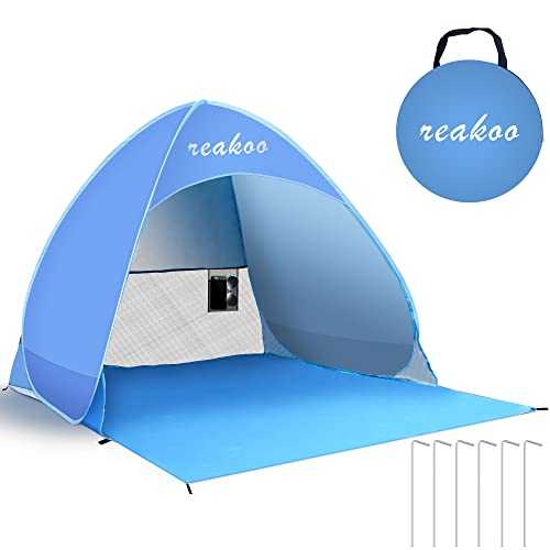 Automatic Beach Tent, Portable Beach Shelter, Anti-UV Tent, Sun Protection UPF 50+ Pop Up Beach Tent