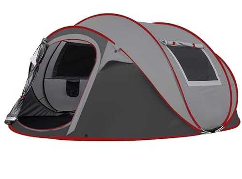 6 Person Instant Pop Up Camping Tent with 2 Ventilation Mesh Windows Waterproof Sunshade Lightweight Dome Tent for Outdoor Beach Camping Easy Automatic Set Up