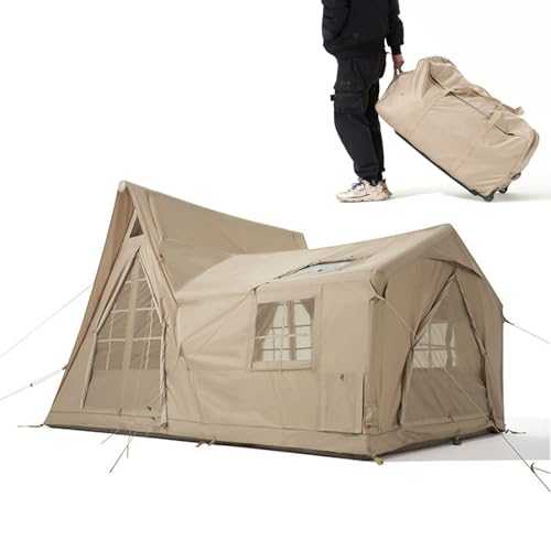 SUYUDD 12.6m² 4 Season Inflatable Tent with Pump, Windproof, Snowproof, Modern Style, 8-10 Person, Waterproof, Polyethylene & Polyester Material, Ideal for Camping & Hiking, Beach, Travelling