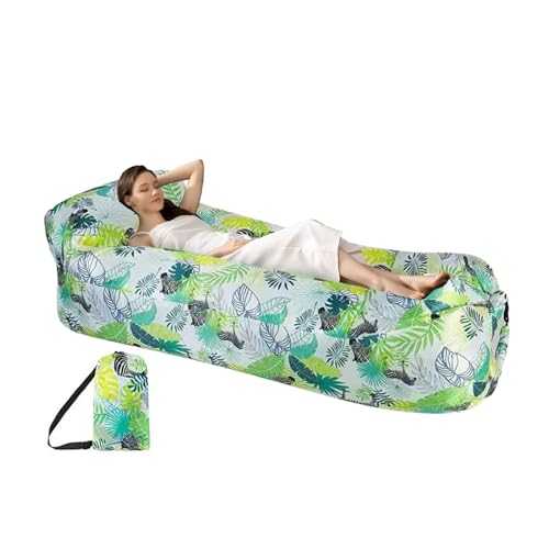 Inflatable Lounger Couch, Portable Inflatable Air Sofa with Carry Bag, Foldable Waterproof & Anti-Leak Air Lazysofa with Headrest for Swim,Camping,Beach,Hiking,Park,Backyard, Pool, Picnics 240x70cm