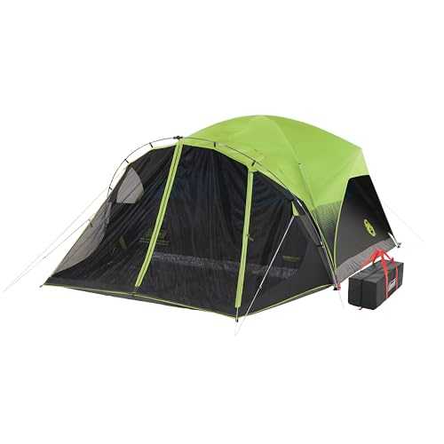 Coleman Carlsbad Dark Room Tent with Screened Porch, 4/6 Person Tent Blocks 90% of Sunlight to Keep Inside Cool, Weatherproof Tent with Easy Setup, Made of PFAS-Free Materials