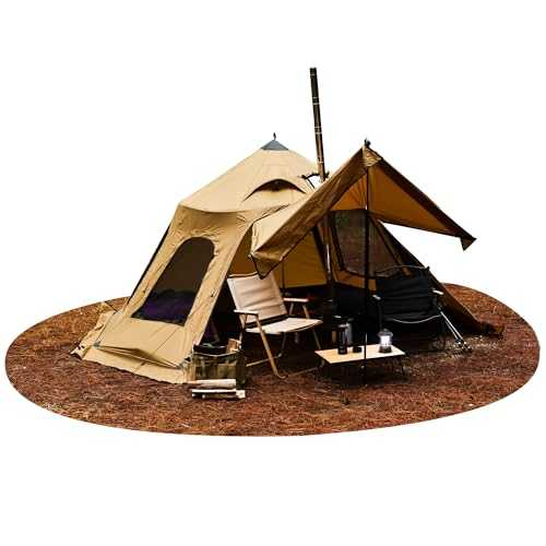 Dandelion Shell Bell-Shaped Camping Hot Tent Camping Tent 4 Season Tent Outdoor Tent Winter Tent 1-2 Person Tent for Camping Hiking Hunting Fishing Waterproof Windproof Lightweight