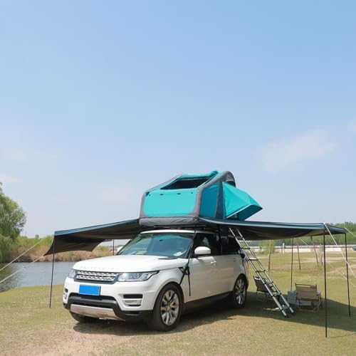 BOOMLATU Rooftop Tent Portable Inflatable Camping Tent with Skylight and 270° awning Suitable for Jeep SUV Truck, Usable on Water, Waterproof, Sun Resitant, Easy Set Up Roof Top Tent for All Season