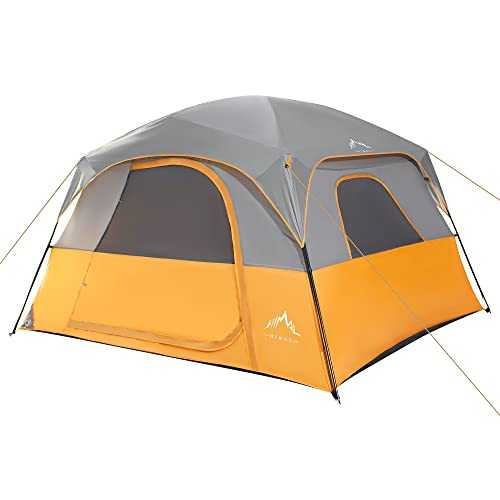 GoHimal Tents 6 Person for Camping, Easy Setup Waterproof Windproof Camping Tent, Double Layer -10'X9'X79in(H)