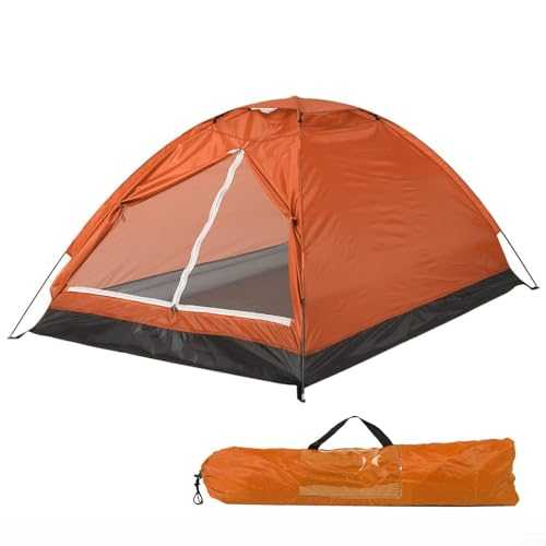 Besttoolifes Portable Camping Tent For 2-3 Person Waterproof Outdoor Dome Tent Lightweight With Carry Bag, Removable Rain Fly, Dual-Layer Door For Family Hiking Backpacking Easy Setup(Orange)