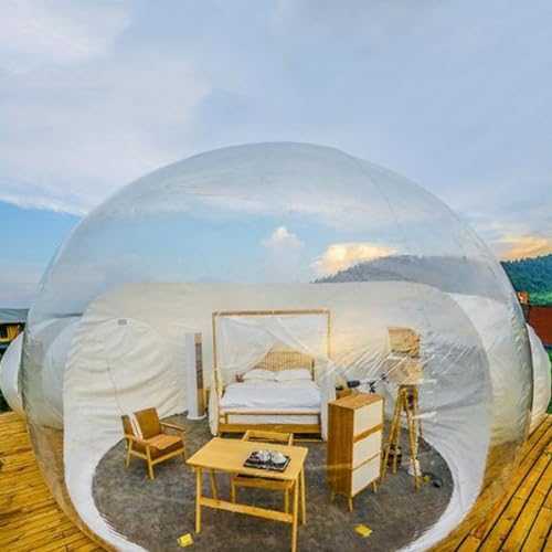 Inflatable Bubble Camping Tent Outdoor Bubble Tent with Tunnel for Camping And Backyard Transparent Large Oversize Tent Garden Dome Clear Screen House for Party Music Festival