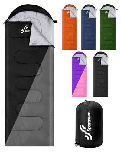 Sportneer Sleeping Bag Camping Sleep Bags: Sleeping Bags for Adults & Kids Sleeping Bag 3-4 Season Cold Weather & Warm, Lightweight Compact Sleep Bag for Adult Girls Boys Sleep Camping Accessories