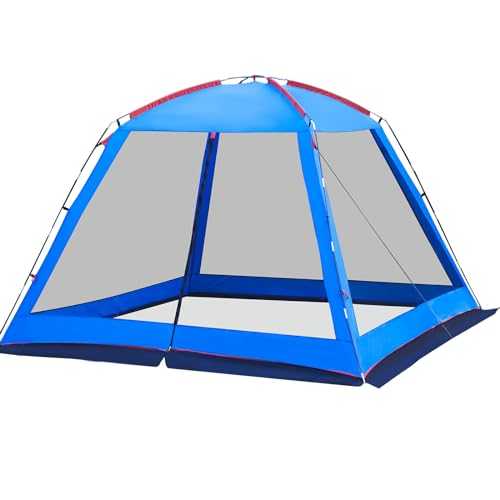 CAMPMORE Screened Camping Tent 12 x 12 Ft 8 Person Weatherproof Camping Canopy Camping Tent Screen Shelter Gazebos for Patios Outdoor Activities