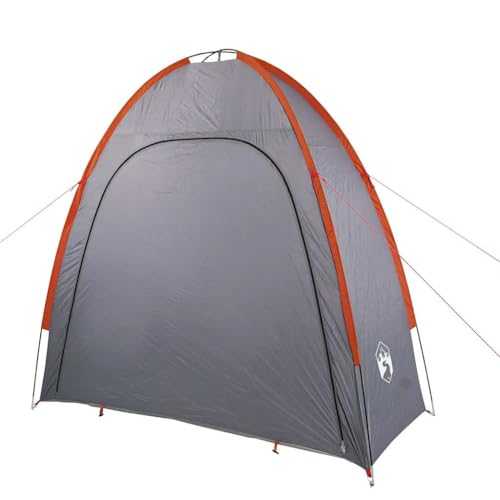vidaXL Storage Tent - Grey/Orange, Waterproof Camping Organizer with PU Coating, Fibreglass Poles, Easy Setup, Spacious & Portable