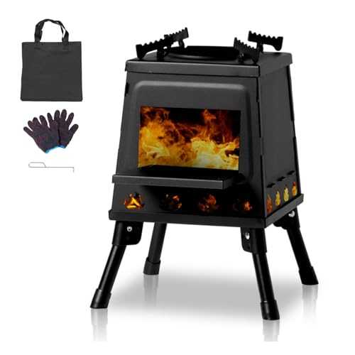 Camping Wood Burning Stove, Portable Small Camp Stoves, Detachable and Lightweight Fire Pit for Outdoor Hiking Picnic