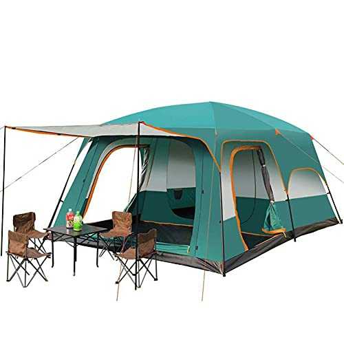 Family Dome Tent with 2 Sleeping Cabins, Camping Tent Waterproof Double Layer Fishing Hunting Tent 8 to 12 Man, for Outdoor, Hiking Mountaineering Travel