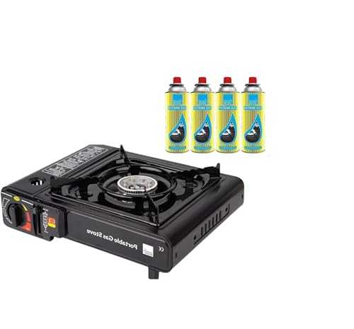 Portable Butane Camping Stove Includes Gas Bottles, Automatic Ignition & Heat Control for Easy Outdoor Cooking (Stove With Gas)