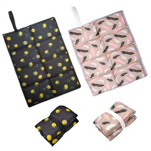 2Pcs Folding Sit Mat, Portable Waterproof Hiking Sit Pad