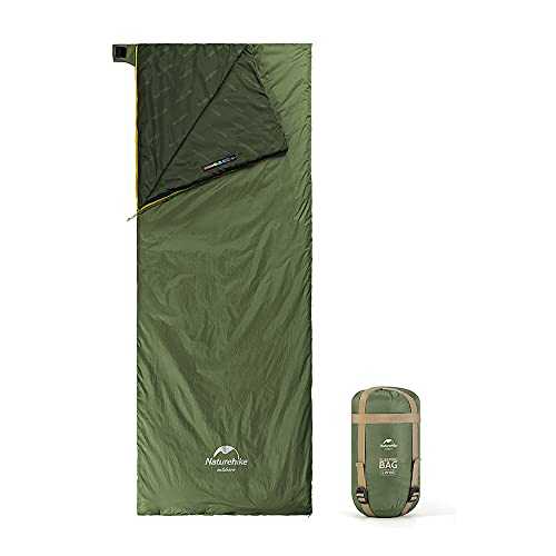 Naturehike Envelope Cotton Sleeping Bag for Adults and Kids 3-4 Season Lightweight Waterproof Camping Sleeping Equipment(Green XL)