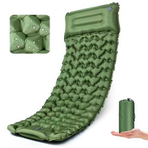 Yewkoisl Ultralight Inflatable Camping Sleeping Pad - Self-Inflating Sleeping Pad with Built-in Foot Pump - Durable, Waterproof Air Mattress for Camping & Hiking Adventures