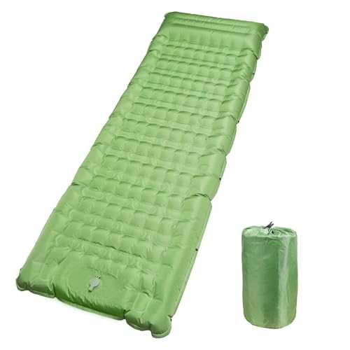 Sleeping Pad Airbed Air Mattress Camping Inflatable Sleeping Pad Ultralight 5 inch thick self-inflating camping mat Built-in foot pump Camping Hiking Tent Lightweight Sleeping Pad (pine green)