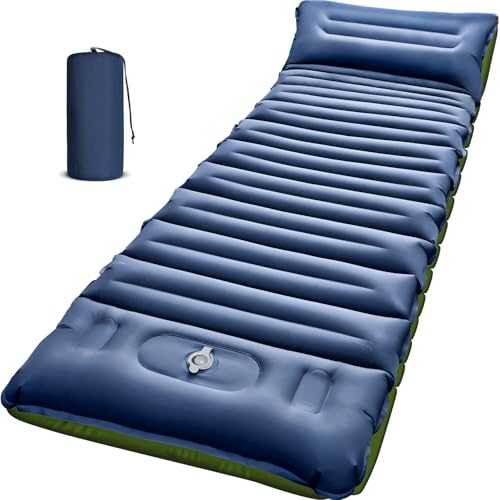 Myxslop Camping Sleeping Pad, Extra Thick 5 Inch Camping Mat with Pillow Built-in Foot Pump Inflatable Sleeping Pads Compact