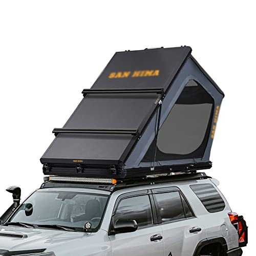 HYQHYX rooftop tent suv tent aluminum triangular roof folding tent can accommodate 3-4 people for all seasons