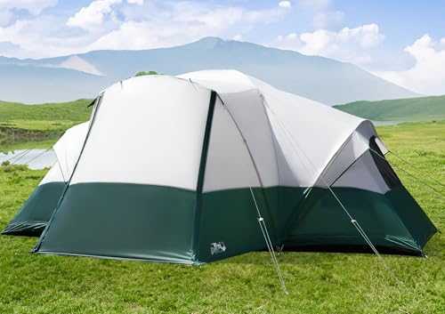 8 Person Camping Tent with Porch/Vestibule, 12x10Ft Family Tents for Camping, Large Dome Tent, Tunnel Tent includes Rainfly and Carry Bag, Easy Setup Big Tent for Camping and Backyard