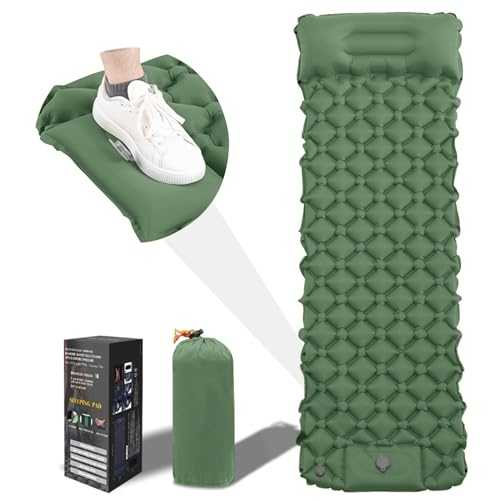 Talulumix Sleeping Pad for Camping - Inflatable Camping Mat, Ultralight Air Mattress,Built-in Foot Pump Backpacking Sleeping Pad,Compact Sleeping Mats for Camping、Hiking、Traveling (Forest Green)