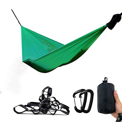 Lightweight Double Camping Hammock for 2 Durable Parachute Fabric Portable Outdoor Swing Ideal for Backpacking Relaxation and Adventure Green Hanging Bed