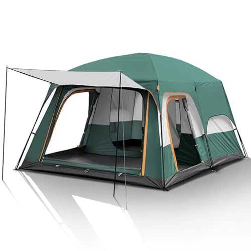 6/12 Person Camping Tent with Porch,Large Family Cabin Tents with 2 Rooms,Double Layer Outdoor Instant Tent with Rainfly for Party,Hunting,Hiking