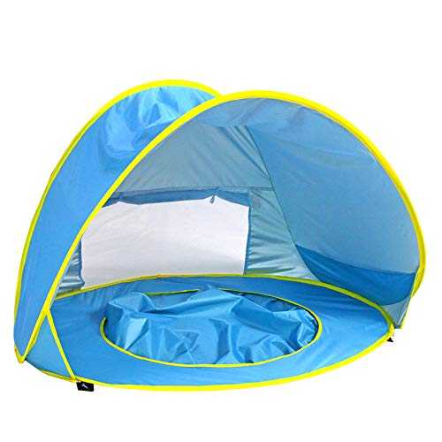 Beach Tent, Pop Up Tent Canopy Sun Shelter for Babies, UV Protection Beach Puddle Pool Sun Shelter, Portable Sun Shade with Sand Toys Set, Infant Baby Kids Camping Summer Outdoor Must Have/1574
