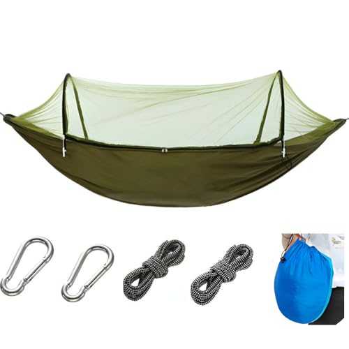 Housunzi Hammock Mosquito Net Freestanding 1 Person Hammock chair Single Hammocks WITH Rope Attachments & Travel Bag - For Camping Hiking Garden Backpacking,Green B