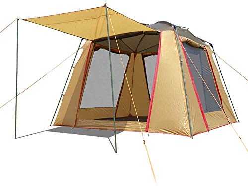 Tent Windproof Waterproof Camping Tent 5-6 Person Camping Tent Outdoor Sun Shelter Instant Cabana Waterproof Shade Canopy for Sports Hiking Travel Rainfly Outdoor Camping Supplies Easy Large Cap