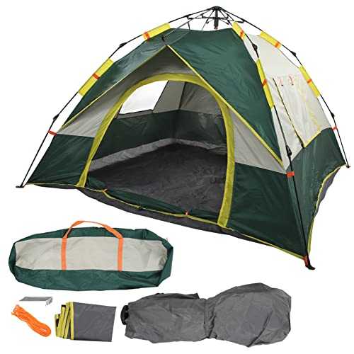 3 Person Tent with Storage Bag Waterproof Camping Tent Fully Automatic Pop Up Tent with 3 Windows Double Layer Windproof Folding Tent for Outdoor