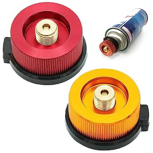 2 Pieces Camping Nozzle Gas Bottle Convert Adapter Connector Stove Connector for Camping Stove and Camping Gas Butane Canister to Screw Gas Cartridge