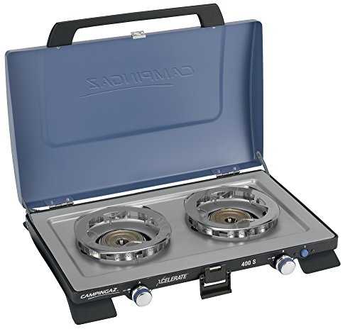 Campingaz 400S Camping Stove, Portable Two Burner Gas Cooker with Windshield, 4400 Watt