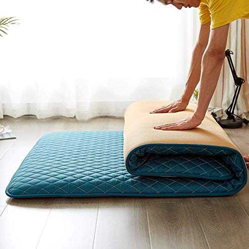 Japanese Floor Mattress, Thicken Tatami Sleeping Futon Mattress Soft Foldable Roll Up Mattress Portable Camping Breathable Mattress Pad (Color : Green, Size : Twin-90x200cm)