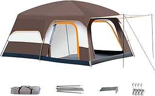 Rechory Family Tent for Camping | Cabin Tents for Camping with Separated Rooms,Weatherproof Shelter for Outdoor Adventures Hiking Backpacking Beach Festivals Backyard Sleepovers