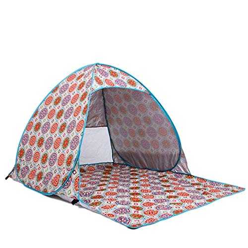 Tent,Family Cabin Tent,Printing Sunshade Beach Tent,Portable Sun Shelter 2 Person Camping Tent, Outdoor Sunscreen Quick-Open Tent, POFZLONC
