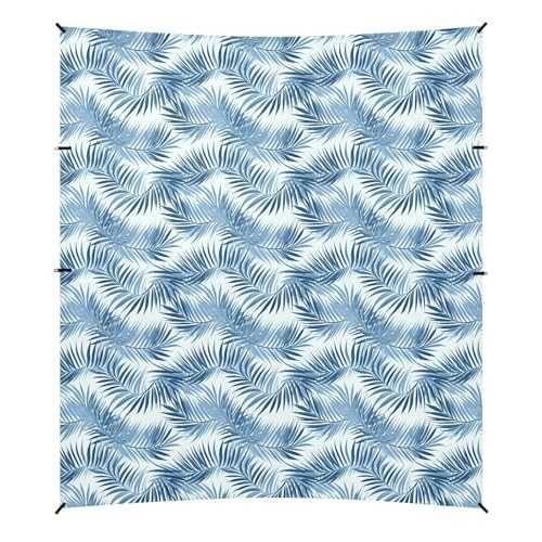 Camping Sun Shelters Blue Tree Leaves Beach Canopy 126 * 110.2in