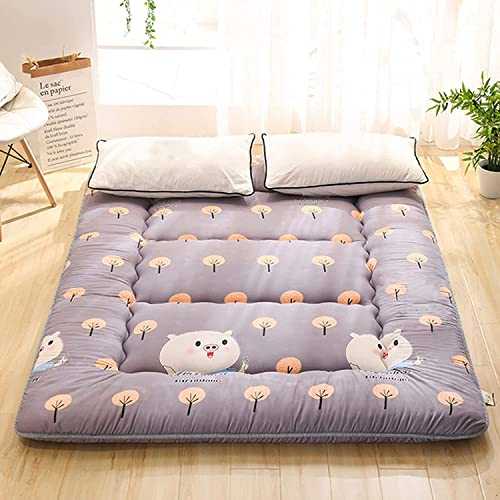 HMLOPX Light purple Japanese Futon Mattress,Roll Up Guest Mattress Floor Bed Folding Portable Camping Mattress Thicken Mattress Comes with 2 pure white fiber pillows,Twin size