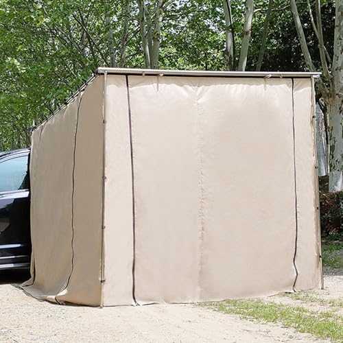 SUV Tent for Camping Vehicle Awning Room Rip-Stop 420D Oxford Side Awning Changing Room, Waterproof & Windproof Car Side Tent, Adjustable Height Easy Setup (Khaki 200x250cm)