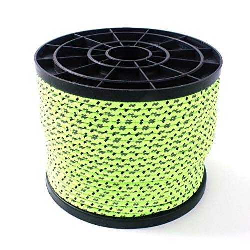 Xinlie 50M Reflective Tent Nylon Rope Camping Rope Outdoor Wind Ropes for Outdoor Camping and Hiking Fluorescent Green 4mm