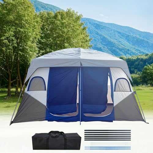 Camping Tent, 4 to 12 people Family Tent, Windproof Waterproof Dome Tents, Large Capacity Tent with 2 Bedrooms, for Camping, Family Travel, Festivals, Parties, Hiking，Music Festival